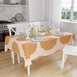 Bonamaison Tafelkleed, Anti-Mold, Sneldrogend, Waterdicht, 100% Polyester Tafellaken, Oranje, gebroken wit, 140 x 160 Cm - Ontworpen en Vervaardigd in Turkije
