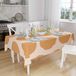 Bonamaison Tafelkleed, Anti-Mold, Sneldrogend, Waterdicht, 100% Polyester Tafellaken, Oranje, gebroken wit, 140 x 160 Cm - Ontworpen en Vervaardigd in Turkije