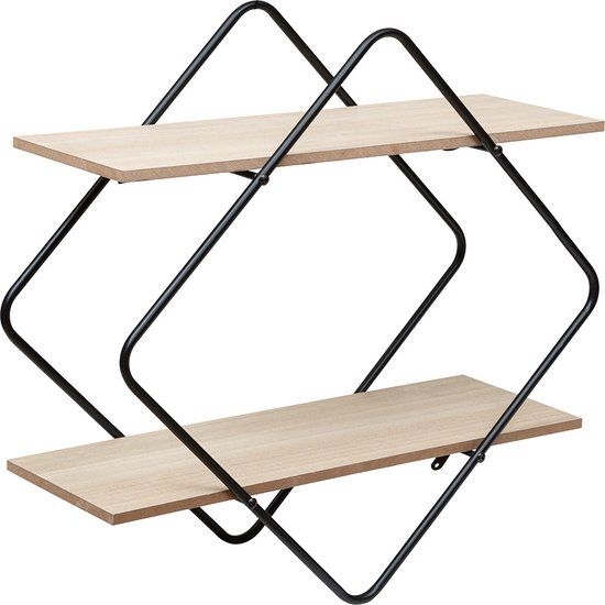 Wandrek Moselle Hout - 48x18x48 cm - Hout/Metaal
