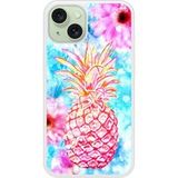 Apple Bedrukt siliconen hoesje compatibel met iPhone 15 Ananas