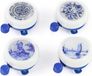 Widek Fietsbel Set - White Collection Delfts Blauw - 4 Stuks Assorti
