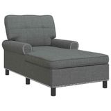 vidaXL Chaise longue Donkergrijs Stof 91 x 157 x 91 cm