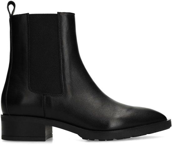 Manfield Dames Zwarte Leren Chelsea Boots Maat 39