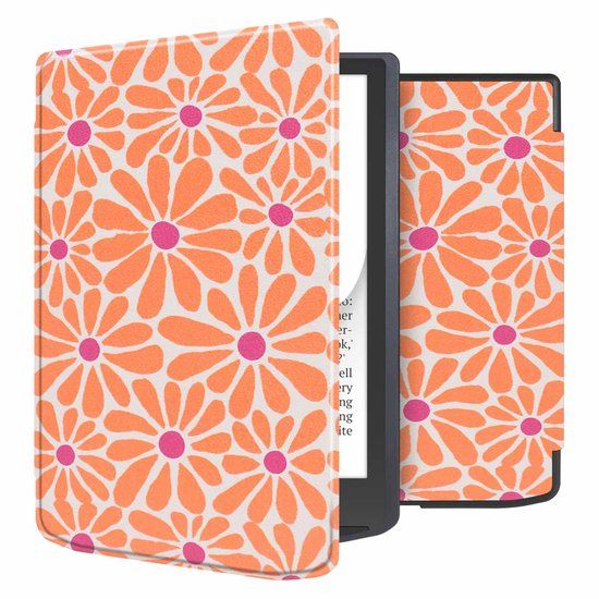 imoshion Ploonk B.V. Ereader Hoes - Geschikt voor Pocketbook InkPad 4/Pocketbook InkPad Color 3 - Orange Flowers Connect