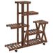VidaXL Plantenstandaard met wielen 95x25x101 cm massief vurenhout