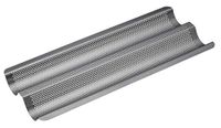 Master Class Crusty Baguette-bakplaat, antiaanbaklaag, grijs, 39 cm x 16,5 cm x 2,5 cm