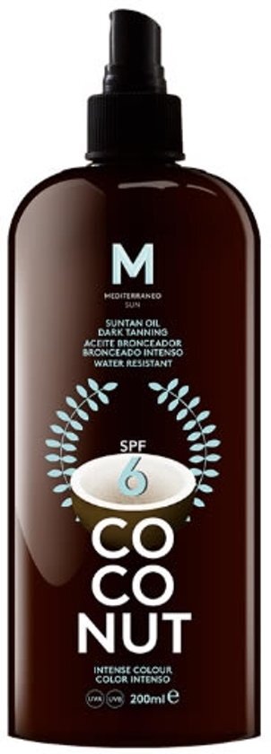 MEDITERRANEO Sun Coconut Suntan Oil Dark Tanning Spf6 200ml