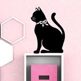 Ambiance Sticker Schoolbordsticker - uitwisbare zelfklevende muurstickers - KAT MET EEN STRIK - 110x80cm