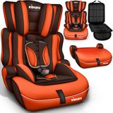 KIDUKU® Autostoel 9-36 kg (1-12 jaar) – Kinderzitje ECE R129/03, Groep 1/2/3 Autokinderstoel Kinderautostoel (Bruin/Oranje)