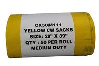 Hanfare CX50/M111 Afvalzak Roll, Medium Duty, 90 L/5 kg, Geel (Pak van 50)