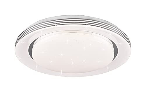 Reality Leuchten LED plafondlamp Atria R67041000, kunststof wit, incl. 18 Watt LED, Starlight Effect, afstandsbediening