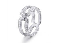 ALAIN MICHAL Intertwine Bague en argent sterling 925 avec 43 diamants blancs