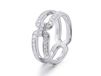 ALAIN MICHAL Intertwine Bague en argent sterling 925 avec 43 diamants blancs