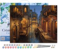 Figured'Art Peinture par Numéro Adultes avec cadre - Canaux flamboyants - Kit de peinture acrylique fait main DIY complet - Toile 40x50cm déjà encadrée