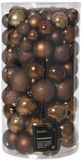 Decoris kunststof kerstballen mix espresso 100 stuks