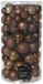Decoris kunststof kerstballen mix espresso 100 stuks