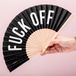 Fisura Houten waaier Fuck Off - Zwart