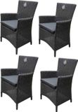 AVH-Collectie Capri dining tuinstoel antraciet set van 4