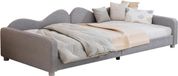 Bol Lit enfant - Canapé-lit rembourré - Aménagement chambre enfant - Tissu peluche doux - 90 x 200 cm - Gris