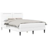 vidaXL Bedframe met LED-stripverlichting Wit 160 x 200 cm Kunstleer