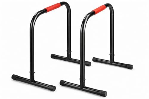 FFitness Parallelle staven, uniseks, volwassenen, zwart/rood, één maat