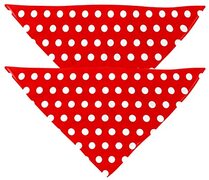 DJSIMFHDNG 2 Pack Hond Bandana Polka Dots Rood Meisje Jongen Huisdier Slabbetjes Hond Sjaal Hoofddoek Wasbare Bandanas Accessoires Voor Kleine Medium Grote Honden Puppy Kat Huisdier