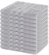Lavea® Set van 10 Washandjes 30x30 cm | 100% Katoen | Zwart