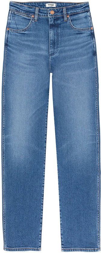 Wrangler Dames Mom Straight Jeans, Smoke Sea, 29W / 32L