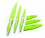 Ibili keukenmessenset 8,5/12,5/15 cm 6-delig, roestvrij staal, wit/groen, 25 x 15 x 9 cm, 6 stuks