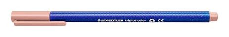 STAEDTLER triplus color viltstiften 323, driekant, stabiele, drukbestendige punt, ca. 1 mm, van 97% recyclaat, Made in Germany, kartonnen etui met 10 stuks, kleur oudroze, 323-26
