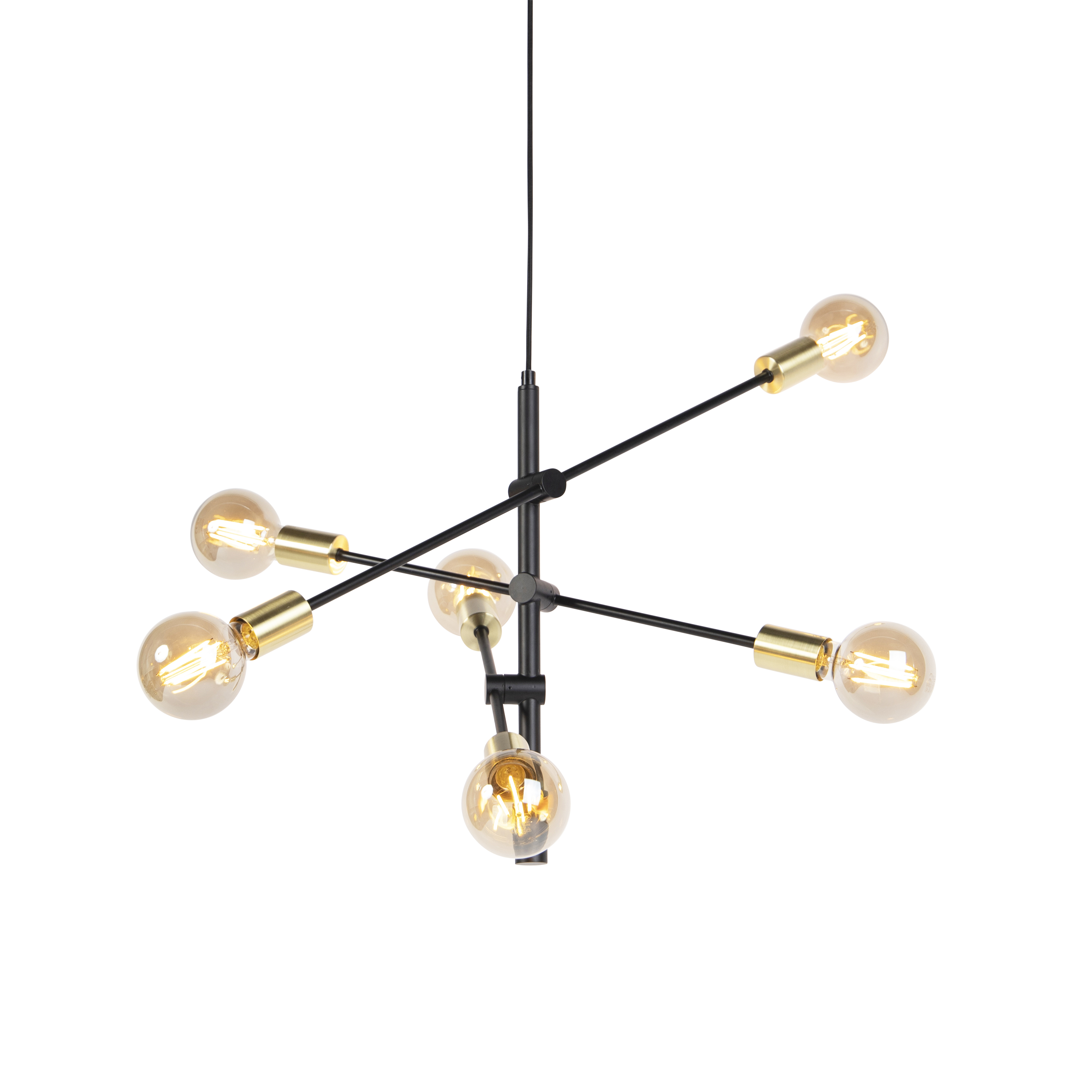 QAZQA sydney - Hanglamp - 6 lichts - Ø 78 cm - Goud/messing