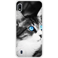 Samsung Bedrukt siliconen hoesje compatibel met Galaxy A10 Chat yeux bleu