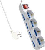 Meervoudige Ewent Meervoudige stekkerdoos met 12 stopcontacten, stekkerdoos met 12 stopcontacten (4 Schuko/Duits + 8 Italiaanse 10 A/16 A) - Italiaanse stekker 10 A - vermogen 250 V/2500 W - 5 meter kabel