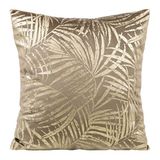 Elegante fluwelen kussenslopen, sierkussen met opdruk, 45 x 45 cm, overtrek van fluweel, zacht bankkussen patroon design goud zilver libelle bijen Hummel lotus bladeren