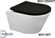 Wiesbaden Vesta Wandcloset Rimless Mat Wit met Shade Zitting - Mat Zwart