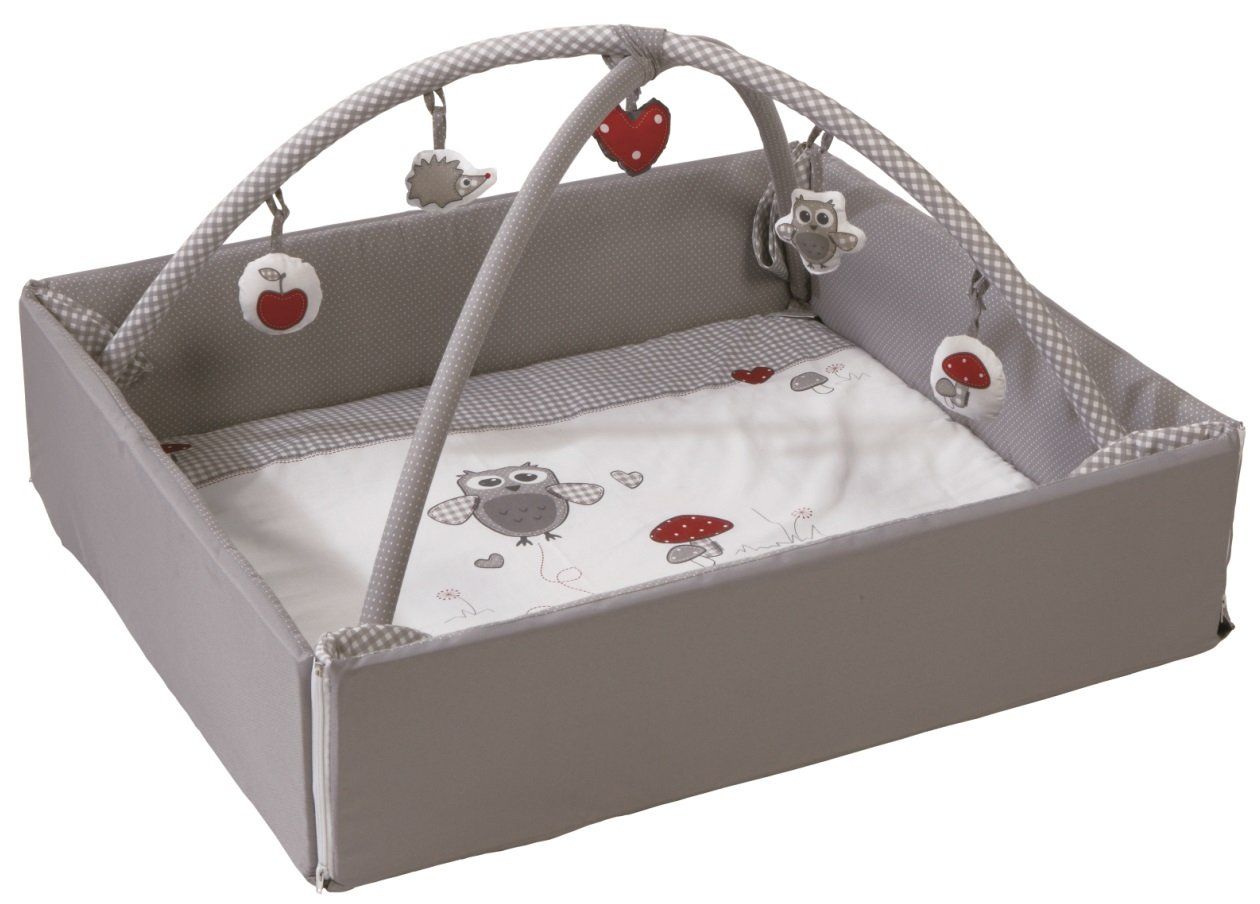 Roba Nestje Adam & Eule grijs wit met speelboog 125x115 cm