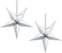 Merkloos / Sans marque Partydeco Sp. Z O. O. Pakket van 6x stuks kerstster decoratie zilveren ster lampionnen 30 cm - Zilveren kerststerren hangdecoratie 30 cm