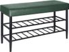 Merkloos Relaxdays Schoenenbank met zitkussen - 80 cm breed - kunstleer - groen-zwart