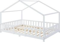 en.casa Kinderbed Treviolo huisbed 120x200 cm wit
