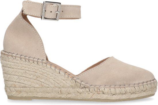 Manfield - Dames - Beige suède sleehakken - Maat 40