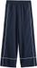 Next Dames Linnenrijke Broek met Wijde Pijpen en Bies - Blauw