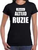 Bellatio Decorations Shoppartners Bv Zwart fout Kerstshirt / t-shirt - Kerst is altijd ruzie - dames - Kerstkleding / Christmas outfit XS