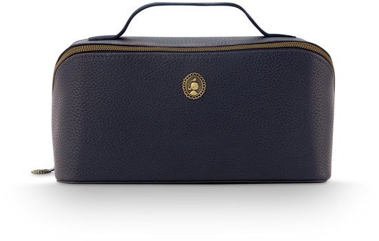 Pip Studio Cyrille Make-up Tasje Dames Toilettas Blauw Kunstleer 11x5x22cm