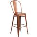 Flash Furniture Hoge Barkruk voor binnen en buiten met rug, metaal, koper, 76,2 x 44,45 x 44,45 cm