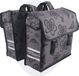 Voltano Dubbele Fietstas Floral Fusion - Grijs Met Bloemen - 38 Liters - 100% Waterdicht Polyester