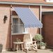 Maison Exclusive - Parasol rétractable, à manivelle, 150 cm, rayé bleu/blanc