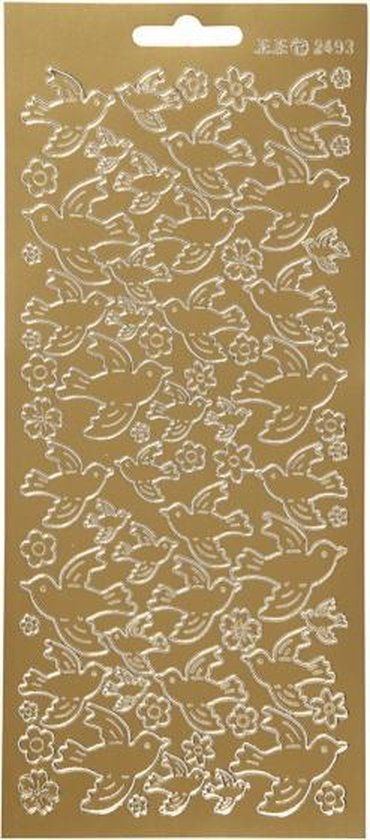 Gouden Duiven Stickers - 10x23 cm - Hobby Sticker