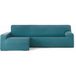 ECOMMERC3 Bankhoes voor chaise longue, lange mouw, links, bi-elastisch, ademend, overtrek voor chaise longue, groen, Eserald, elastische banden en schuimbevestiging
