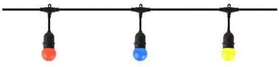 BES LED Prikkabel E27 - 10 Fittingen - 10 Meter - Zwart - Kunststof - IP44