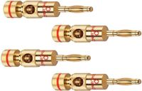 Oehlbach 3002 Luidsprekerconnector Stekker, recht, 2-polig, Goud, 4 stuks